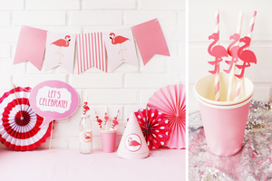 Декор для тропической летней вечеринки с фламинго фото