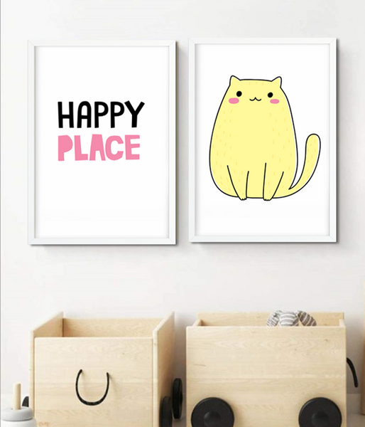 Набір із двох постерів для дитячої кімнати "HAPPY PLACE" 2 розміри (01783) 01783 (А3) фото