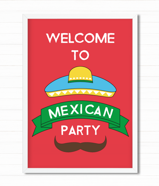 Постер "Welcome to Mexican Party" (2 размера) A3_03980 фото