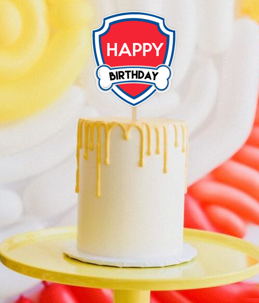 Топпер для торта в стилі щенячий патруль "Happy Birthday" (03341) 03341 фото