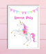 Постер для праздника c единорогом "Unicorn Party" 2 размера (041114) 041114 фото 3