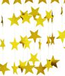 Бумажная гирлянда "Золотые звезды с глиттером" 4 метра (M20700)