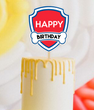 Топпер для торта в стиле щенячий патруль "Happy Birthday" (03341)