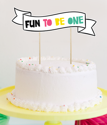 Топпер для торта на 1 год "FUN TO BE ONE" (016893) 016893 фото