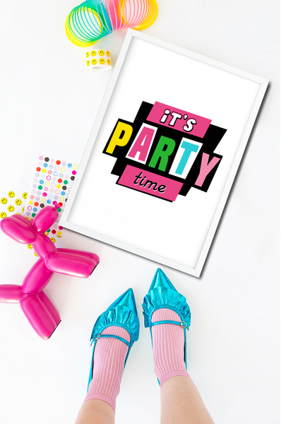 Постер для украшения вечеринки It's Party Time 2 размера без рамки (022380) 022380 (А3) фото