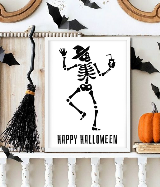 Декор-постер на Хэллоуин со скелетом Happy Halloween 2 размера (H4097) H4097 фото