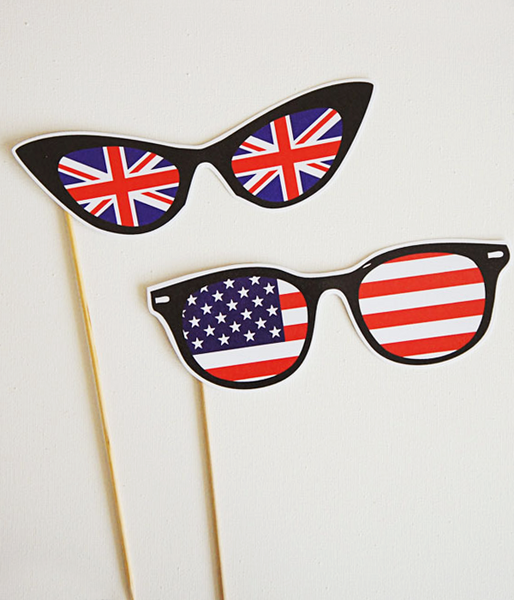 Очки для фотосесії з американським і британським прапорами 01209 фото