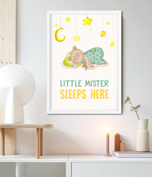 Постер для детской комнаты "Little Mister Sleeps Here" 2 размера (01781) 01781 фото