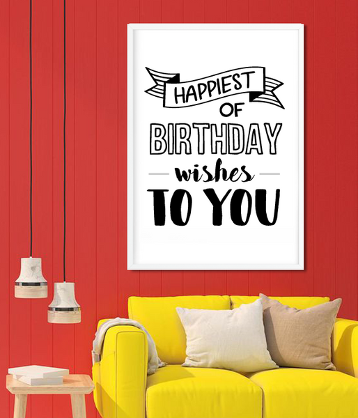Постер на день народження "Happiest of Birthday wishes to you" 2 розміри (02105) 02105 (A3) фото