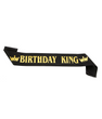Стрічка через плече на день народження чоловіка Birthday King чорно-золота