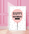 Постер с воздушным шариком "Happy Birthday" 2 размера (02100)