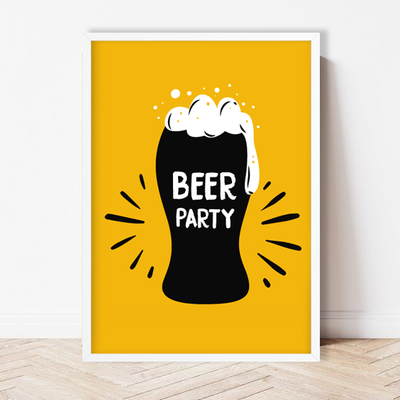 Постер для тематической вечеринки "Beer Party"  2 размера (01270) 01270 фото