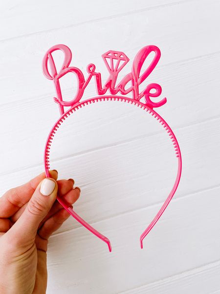 Обруч для нареченої "Bride" пластиковий рожевий (JE202415) JE202415 фото