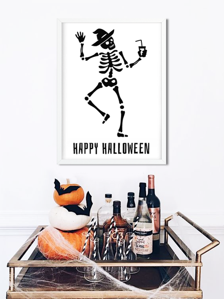 Декор-постер на Хэллоуин со скелетом Happy Halloween 2 размера (H4097) H4097 (А3) фото