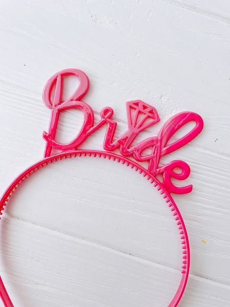 Обруч для нареченої "Bride" пластиковий рожевий (JE202415) JE202415 фото