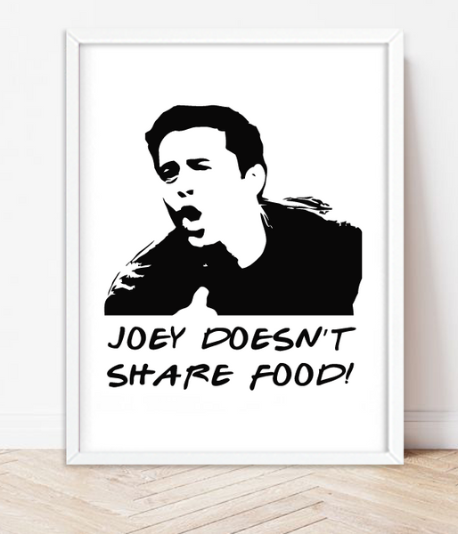 Постер для вечеринки в стиле сериала Друзья "Joye doesn't share food!" 2 размера (F2014) F2014 фото