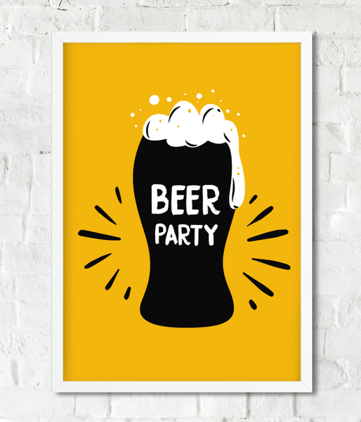 Постер для тематической вечеринки "Beer Party"  2 размера (01270) 01270 фото