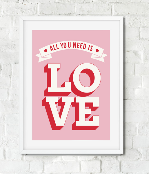 Плакат Все, що тобі потрібно - це любов (2 розміри) 01921 фото