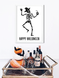 Декор-постер на Хелловін зі скелетом Happy Halloween 2 розміри (H4097) H4097 (А3) фото 2
