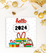 Весела дитяча новорічна листівка з пінгвінами "Hello 2024" (0434007) 0434007 фото 2