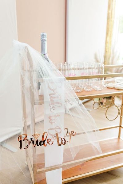 Фата для дівич-вечора "Bride to be" рожеве золото (B223) B223 фото