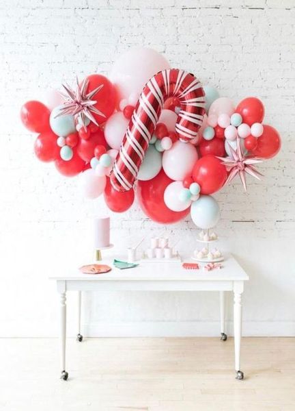 Велика повітряна кулька у вигляді новорічного льодяника Карамельна трость 82x37 см (04250) 04250 фото