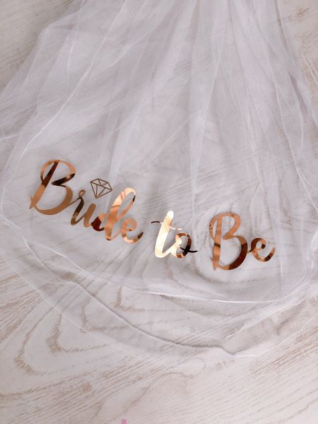 Фата для девичника "Bride to be" розовое золото (B223) B223 фото