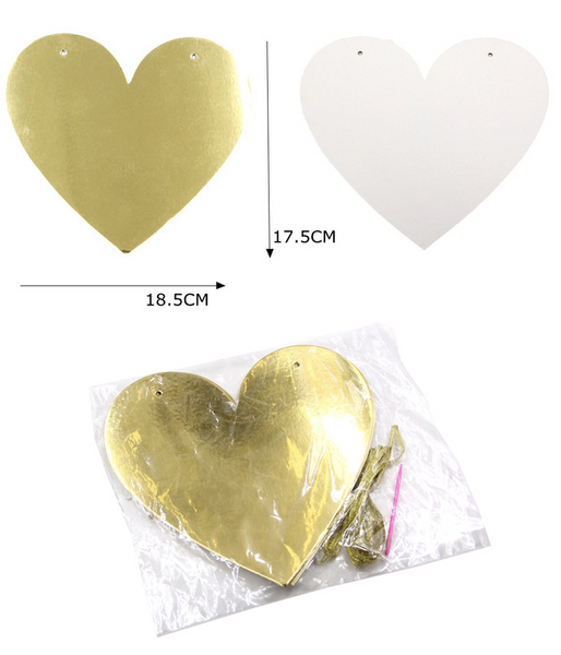 Паперова гірлянда з сердечок Gold Hearts (12 ВЕЛИКИХ сердечок) VD-502 фото