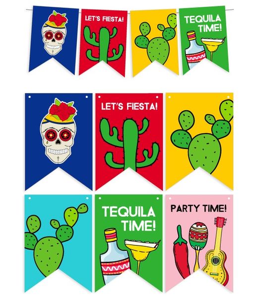 Паперова гірлянда "Мексиканська вечірка" 12 прапорців (M-209) M-209 фото