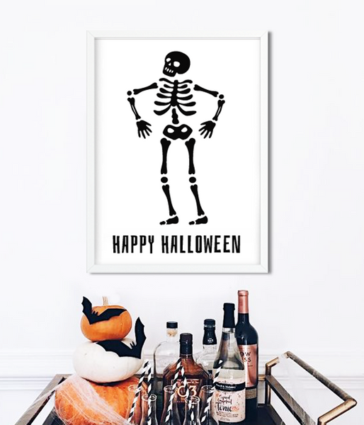 Декор-постер на Хелловін зі скелетом Happy Halloween 2 розміри (H4098) H4098 фото