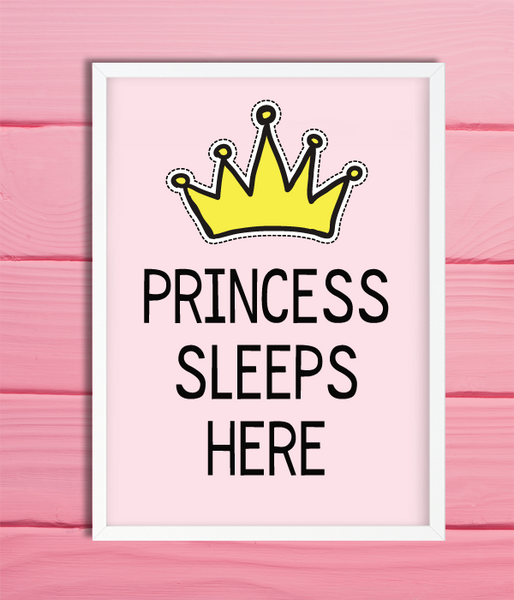 Постер для дитячої кімнати "Princess sleeps here" 2 розміри (03193) 03193 фото