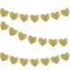 Паперова гірлянда з сердечок Gold Hearts (12 ВЕЛИКИХ сердечок) VD-502 фото 3