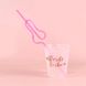 Пластиковая трубочка с пенисом на девичник розовая 1 шт (H-540) H-540 фото 3