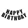 Бумажная гирлянда "Happy Birthday" черные буквы (40-153) 40-153 фото