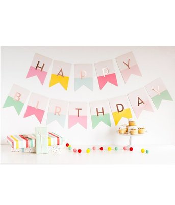 Паперова гірлянда на день народження "Happy Birthday" (P12) P12 фото