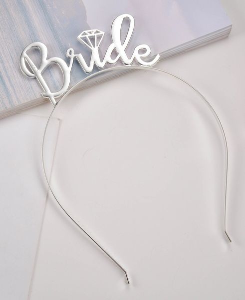 Обруч для нареченої Bride (пластик, срібло) 2020-302 фото