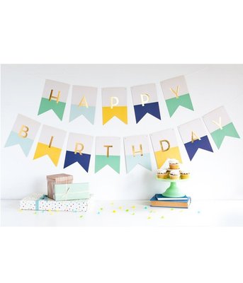 Бумажная гирлянда на день рождения "Happy Birthday" (P24) P24 фото