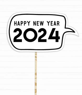 Фотобутафорія-табличка для новорічної фотосесії "Happy New Year 2024!" 40-2026 фото