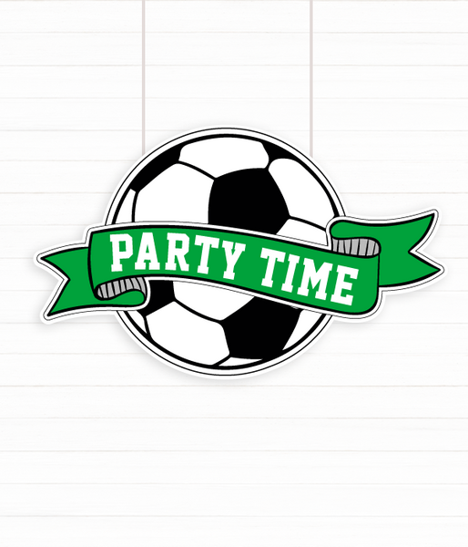 Табличка из пластика для вечеринки в стиле футбол "Party Time" 50х30 см. (F700882) F700882 фото