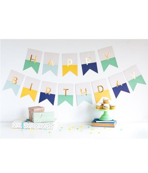 Паперова гірлянда на день народження "Happy Birthday" (P24) P24 фото