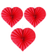 Бумажные вееры в виде сердец на День Влюбленных (набор 3 шт.) VD-010 фото 1
