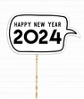 Фотобутафорія-табличка для новорічної фотосесії "Happy New Year 2024!"