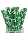 Трубочки для напитков зеленые с футбольными мячами 10 шт (F70090)