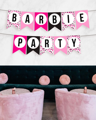 Бумажная гирлянда "Barbie Party" 10 флажков (02894) 02894 фото