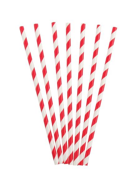 Паперові трубочки "Red white stripes" (10 шт.) straws-32 фото