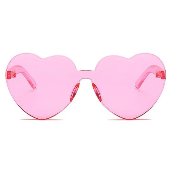 Пластикові окуляри з сердечками рожеві (R06062023) R06062023 фото