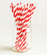 Бумажные трубочки "Red white stripes" (10 шт.) straws-32 фото 1