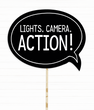 Табличка для фотосесії "Lights, Camera, ACTION!" (02718) 02718 фото