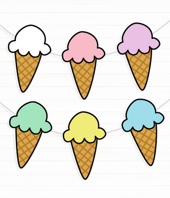 Бумажная фигурная гирлянда из мороженых "Ice cream" (03058) 03058 фото