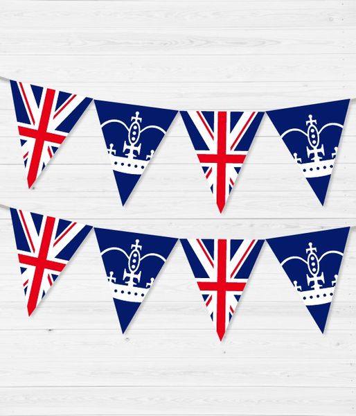 Паперова гірлянда із прапорців "Британська вечірка" 12 прапорів (L-202) L-202 фото